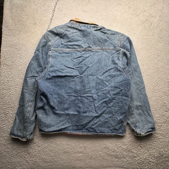 Vintage Marithé François Girbaud Denim Button Chore Coat Mens Large Lined Red - Picture 13 of 14